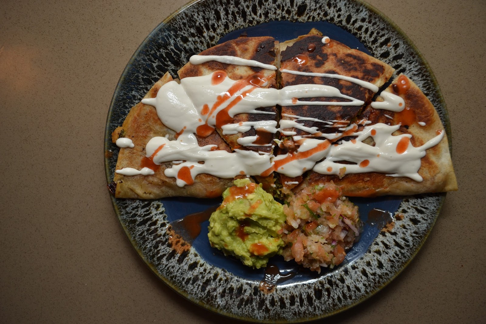 Deluxe Roasted Sweet Potato & Seitan Quesadillas with Vegan Cheddar and