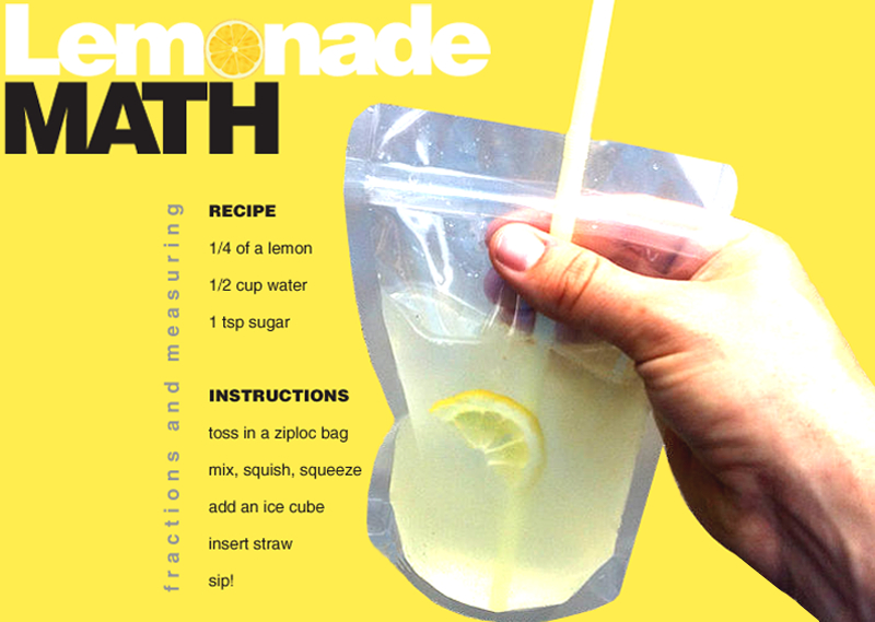 E is for Explore! Lemonade Math (in a bag!)