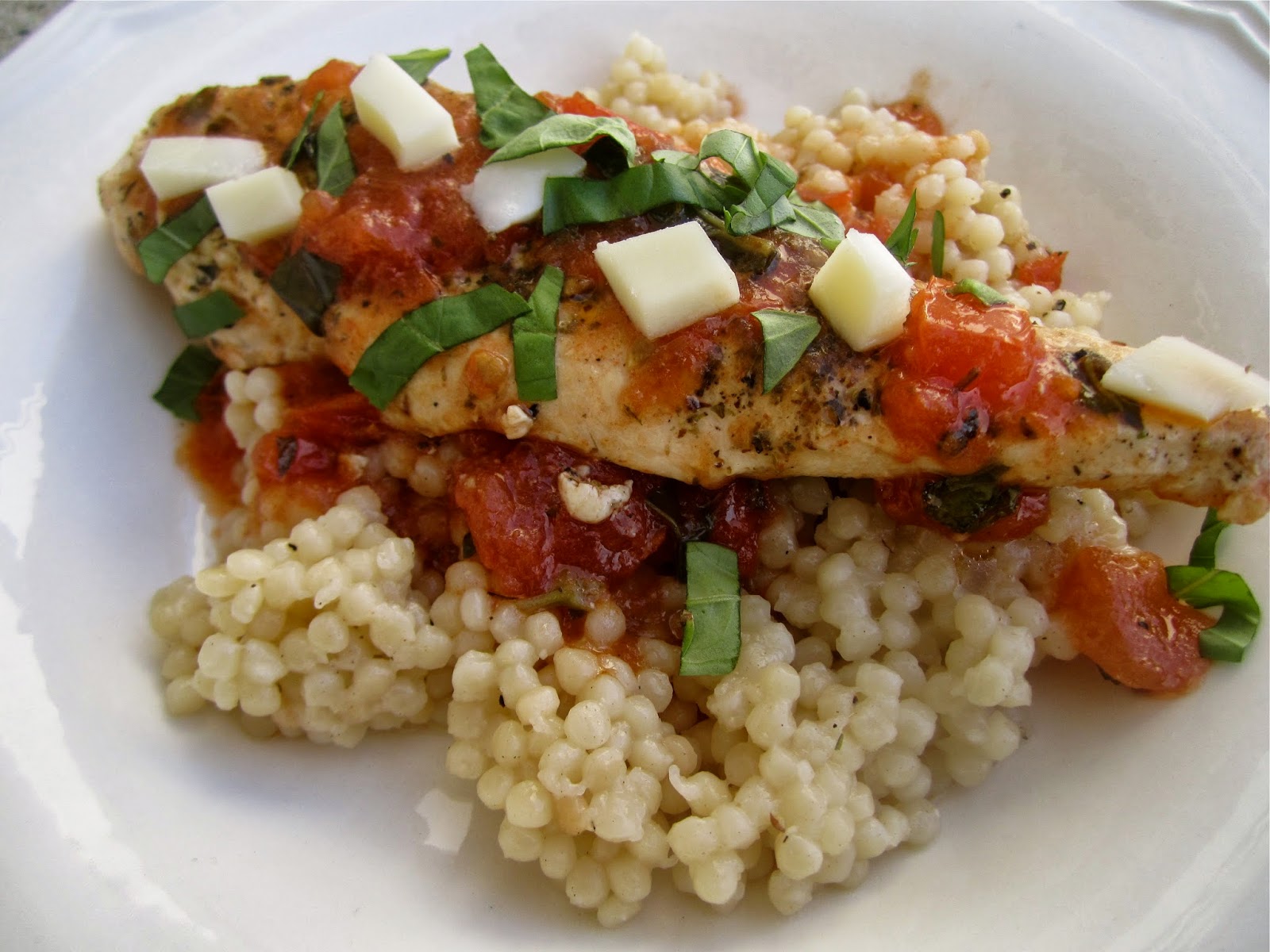 Stephanie Cooks Chicken in TomatoBasil Broth with Cous Cous