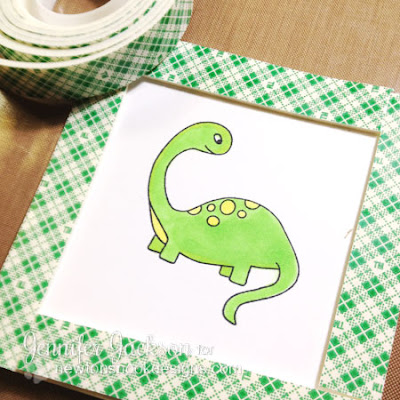 Dinosaur Shaker Card Tutorial by Newton's Nook Designs_step 2