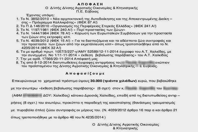 Δροσιά: Βαριά καμπάνα 30.000 € για θανάτωση σκύλου!