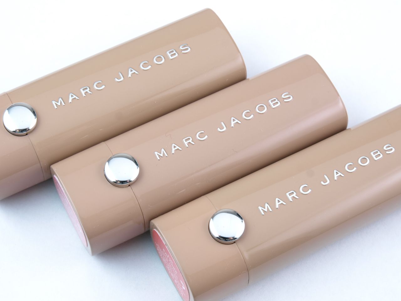 Marc Jacobs New Nudes Sheer Lip Gel in "108 Moody Margot", "150 Eat Cake" & "108 Have We Met?": Review and Swatches