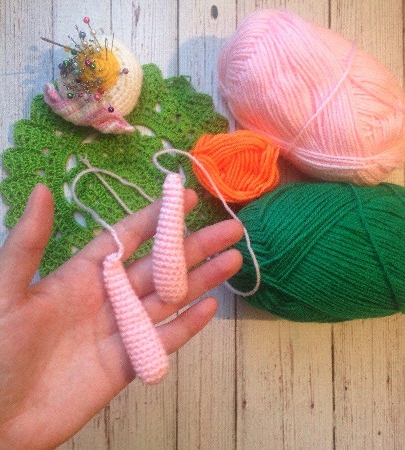 Вязание поросенка: ручки Вязание поросенка