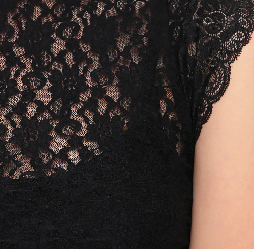 Shirred Lace Bodycon Dress