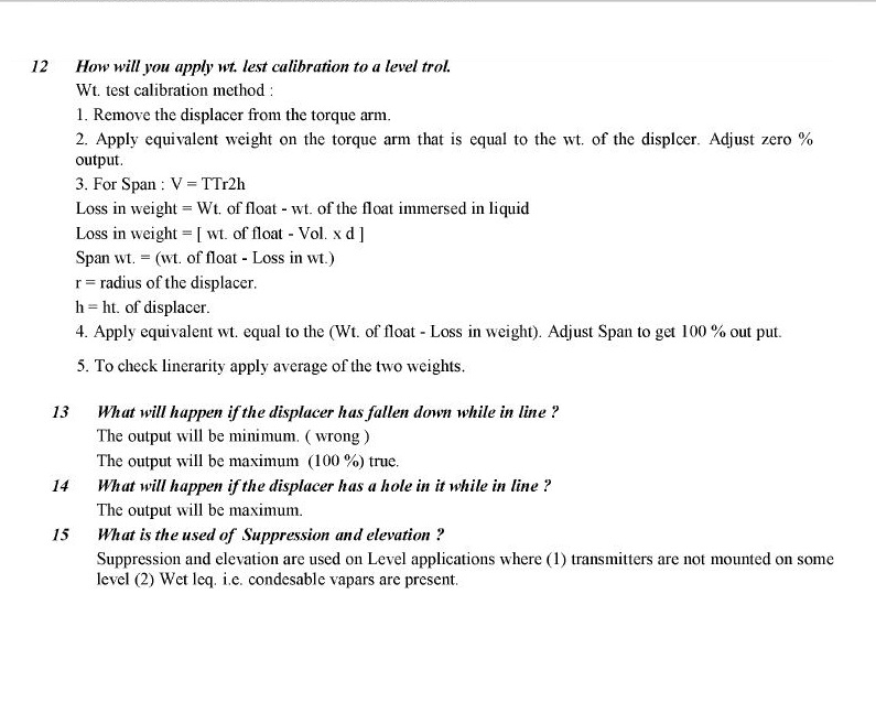INSTRUMENT TECHNICIANS INTERVIEW QUESTIONS 17