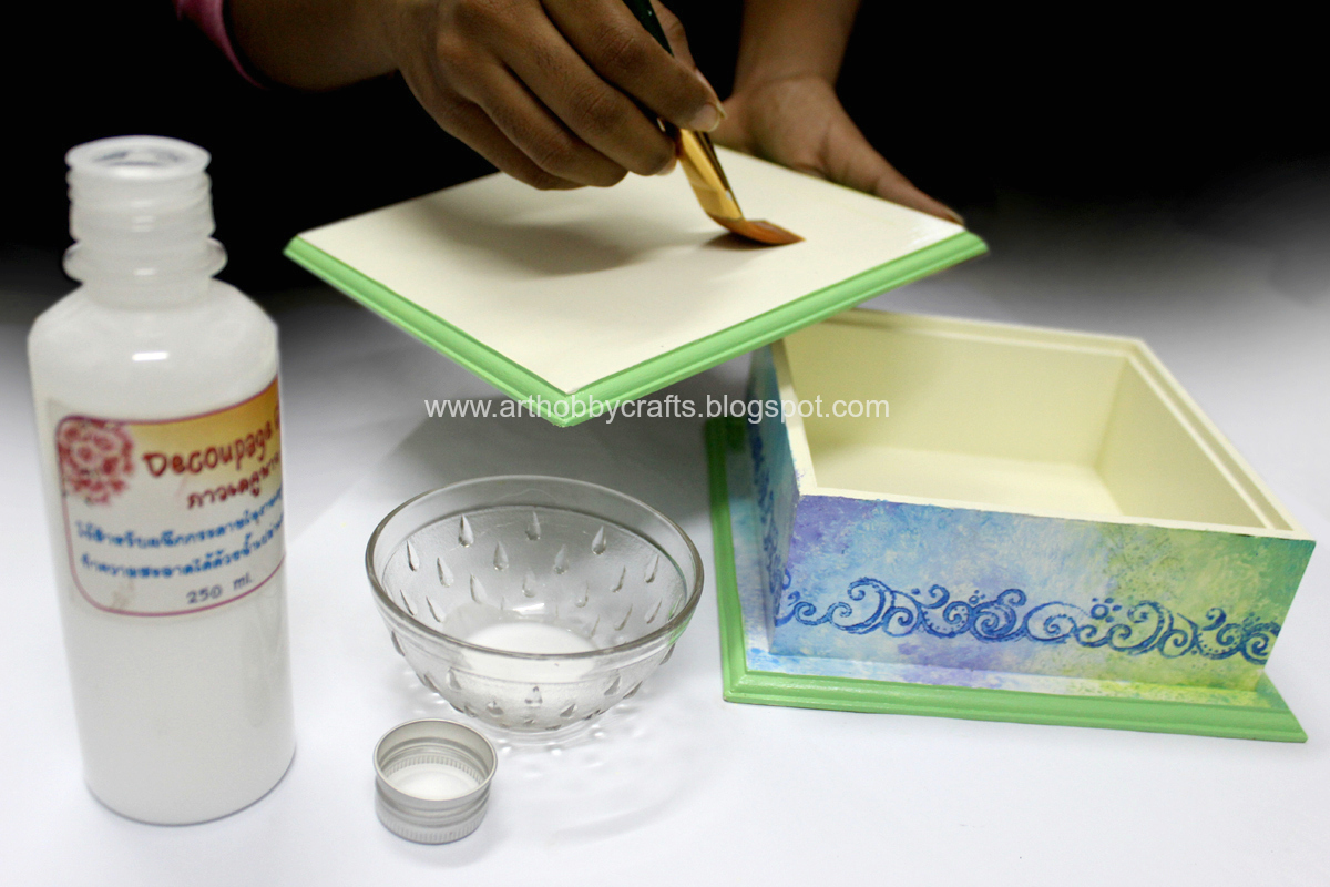 Tutorial Napkin Decoupage on wooden box Art Hobby Crafts