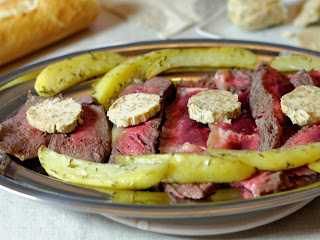 Côte de boeuf en croûte de sel au beurre d'estragon