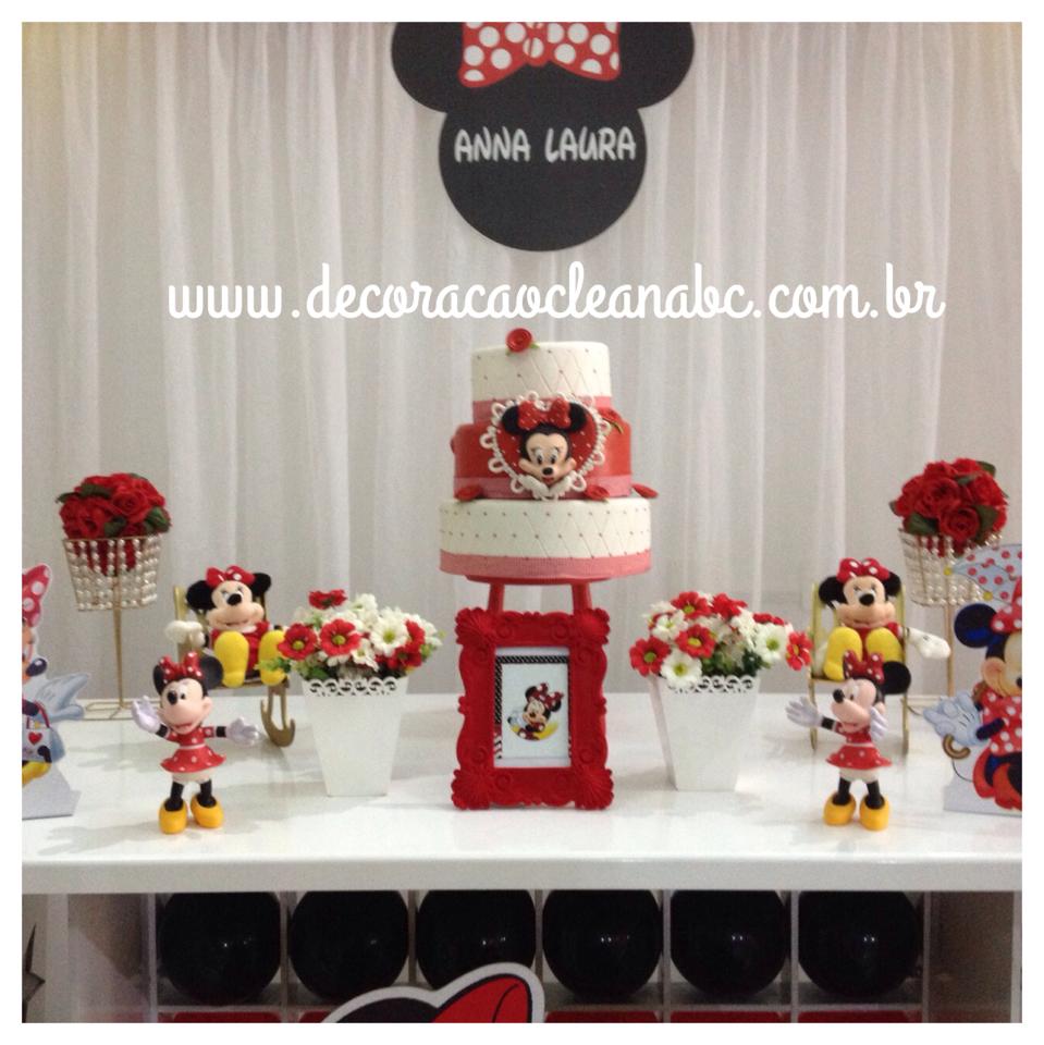 Minnie, Decoração Clean Minnei, Decoração Minnie vermelha Minnie, Decoração Clean Minnei, Decoração Minnie vermelha