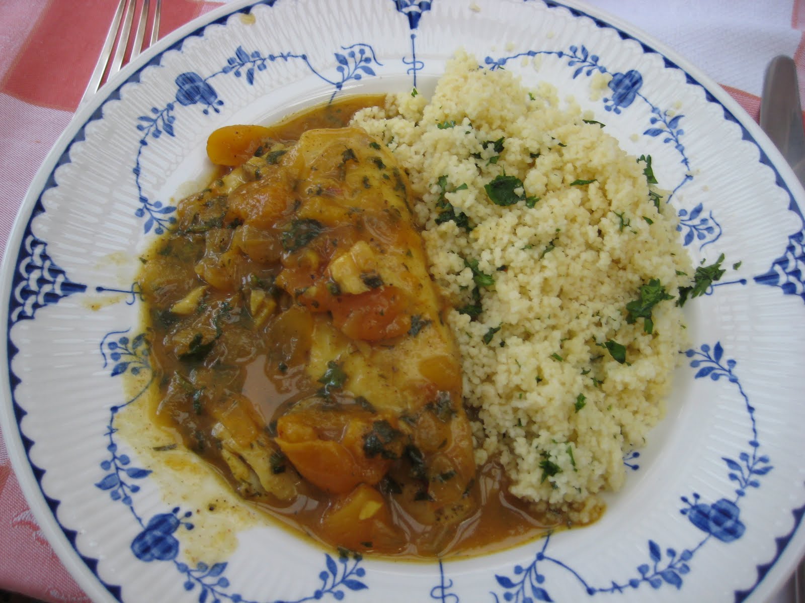 Lemon and Cheese Fish Tagine with Apricots and Honey