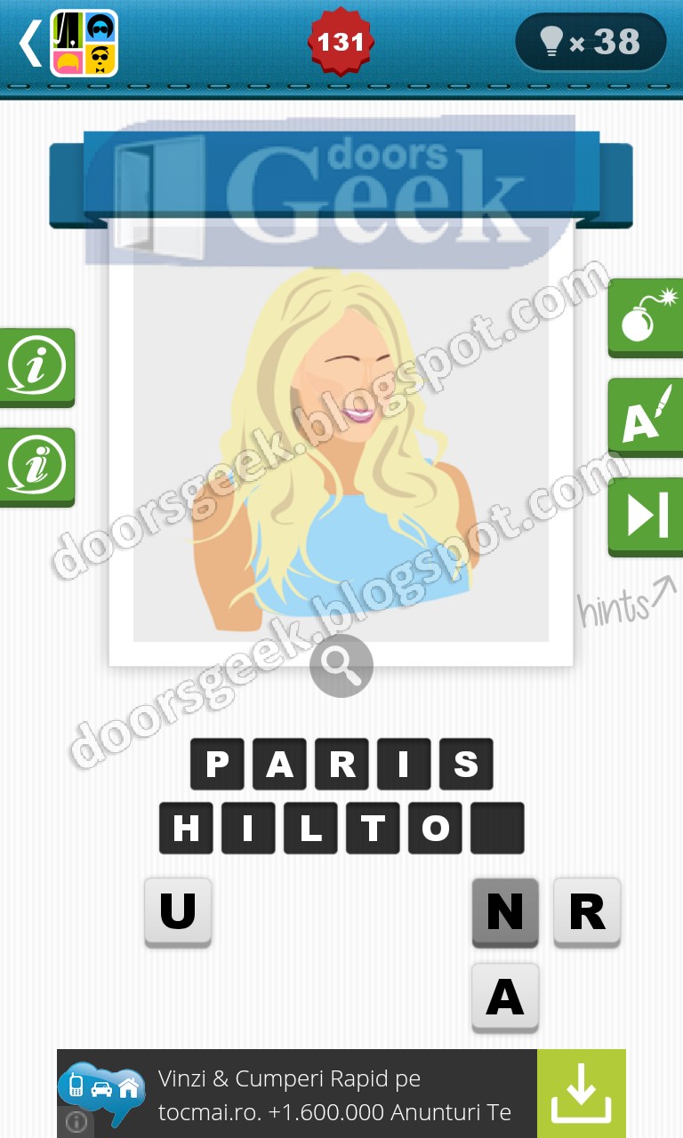 Celebrity Quiz Level 131 (bubble quiz games) Doors Geek