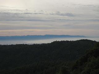 View of Monterey Bay from Loma Prieta, overcast skies