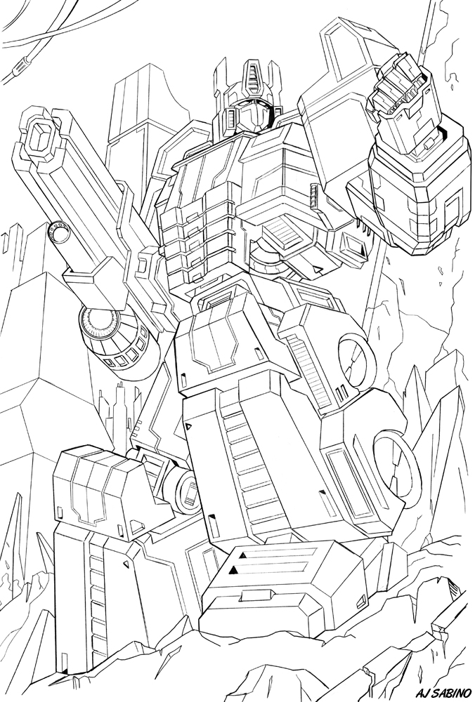 G1 Optimus Prime Coloring Pages Sketch Coloring Page