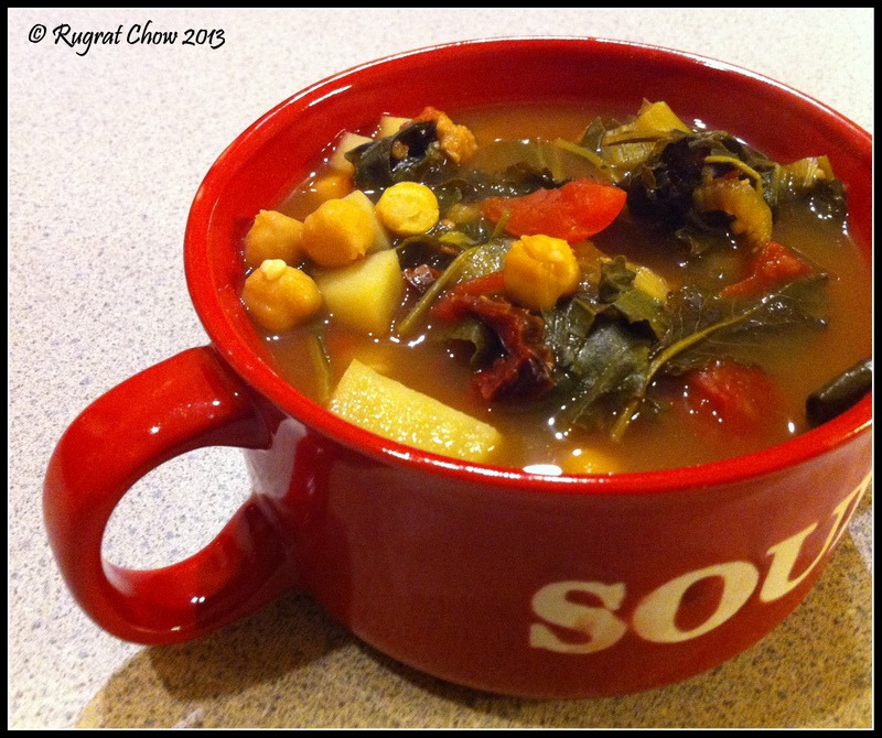 A Whole Food Life Soup of Baby Kales w Potatoes & Chickpeas