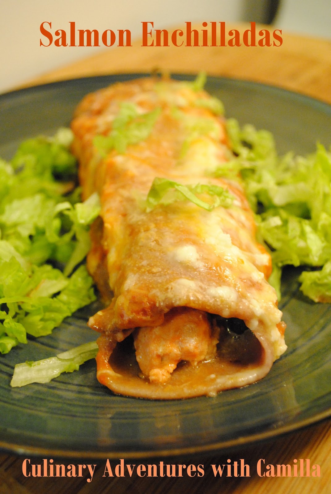 Culinary Adventures with Camilla Olive OilPoached Salmon Enchiladas