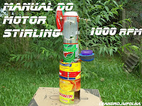 Manual do motor Stirling, 1000 RPM com capacidade de 10 Leds