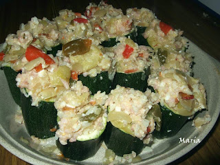 Calabacines Rellenos  (microondas)
