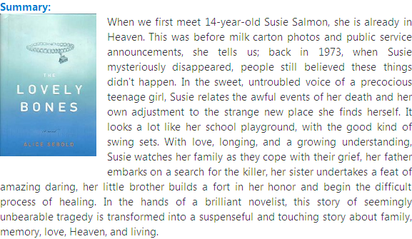 Lovely bones book image