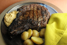 Grilled Rib Eye Steak with Horseradish Pub Sauce