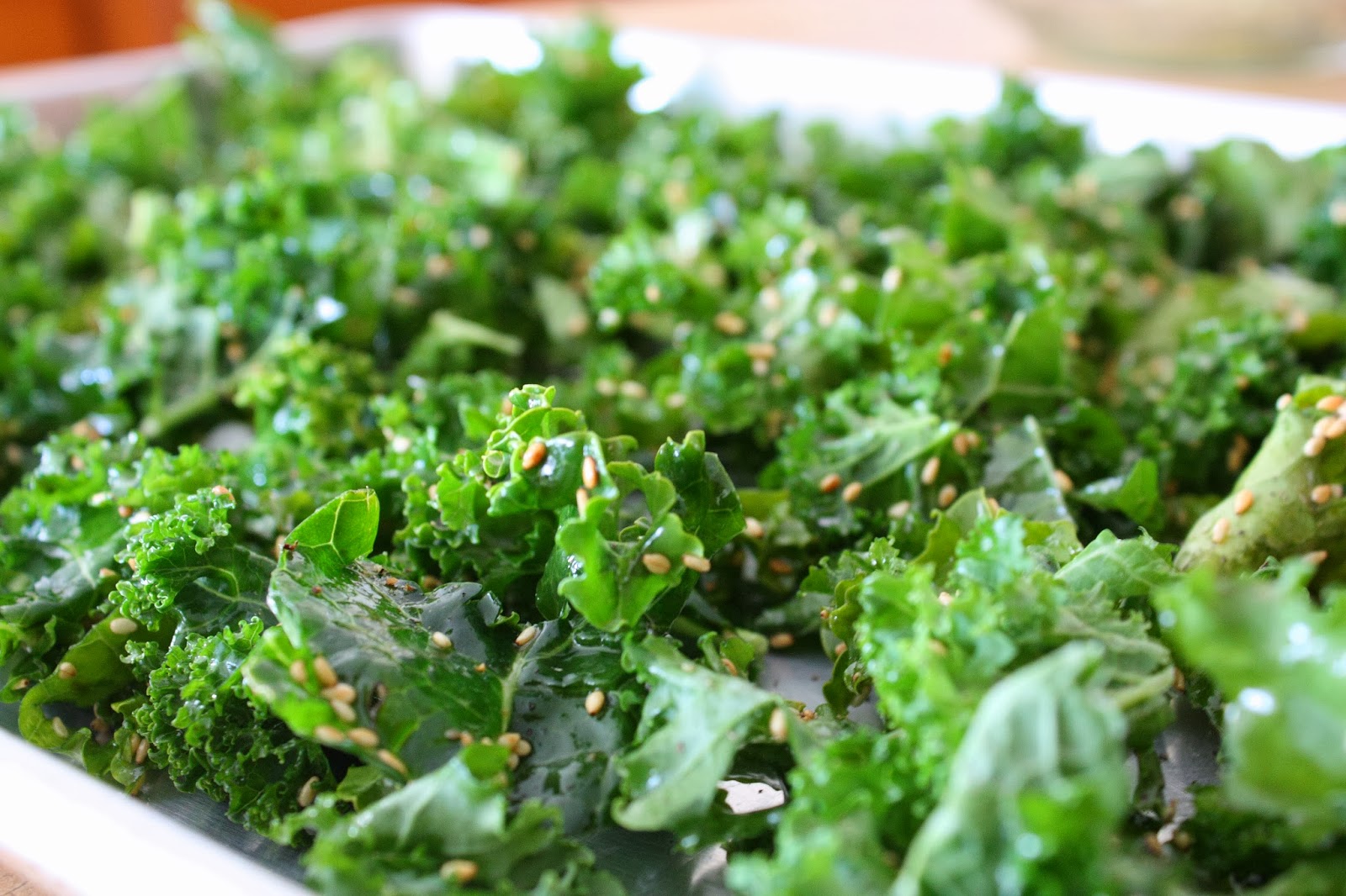 Nanna's Cookbook Slow Baked Sesame Kale Chips
