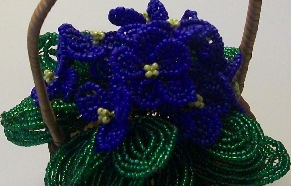 Beading for the very beginners Violet flowers