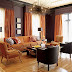 living room interior design with orange color  