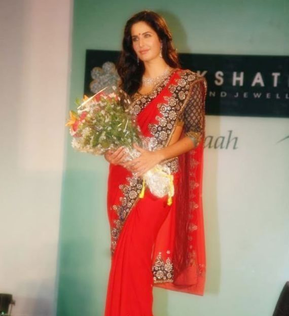 Katrina Kaif Hot Red Saree at Nakshatra Event 12