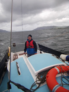 Daithi Rodgers helming Zig Zag out of Carlingford Lough