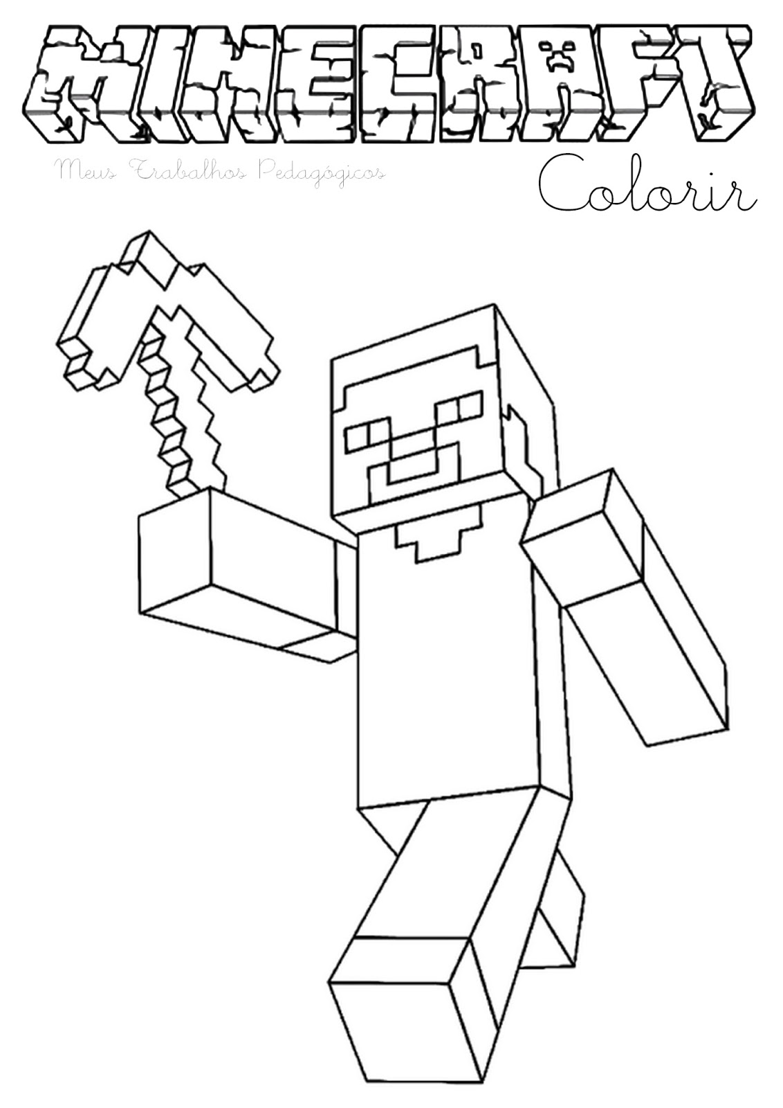 Minecraft para colorir e imprimir!