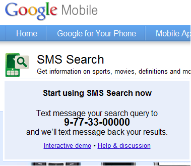  Search result from Google by using your mobile phone 