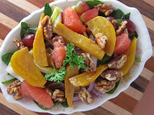 Golden Beet Grape & Grapefruit Salad, Walnuts and Gorgonzola