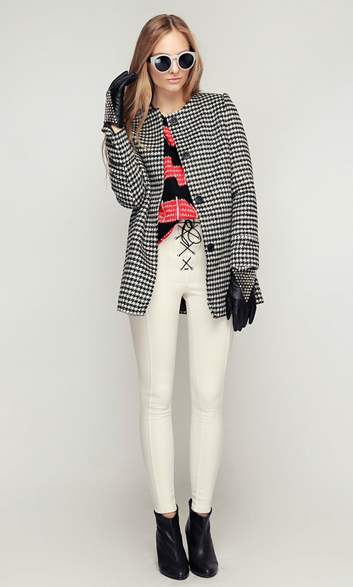 Soft Houndstooth Classic Coat