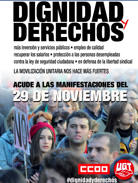 Manifestaciones 29 Noviembre "Dignidad y Derechos".