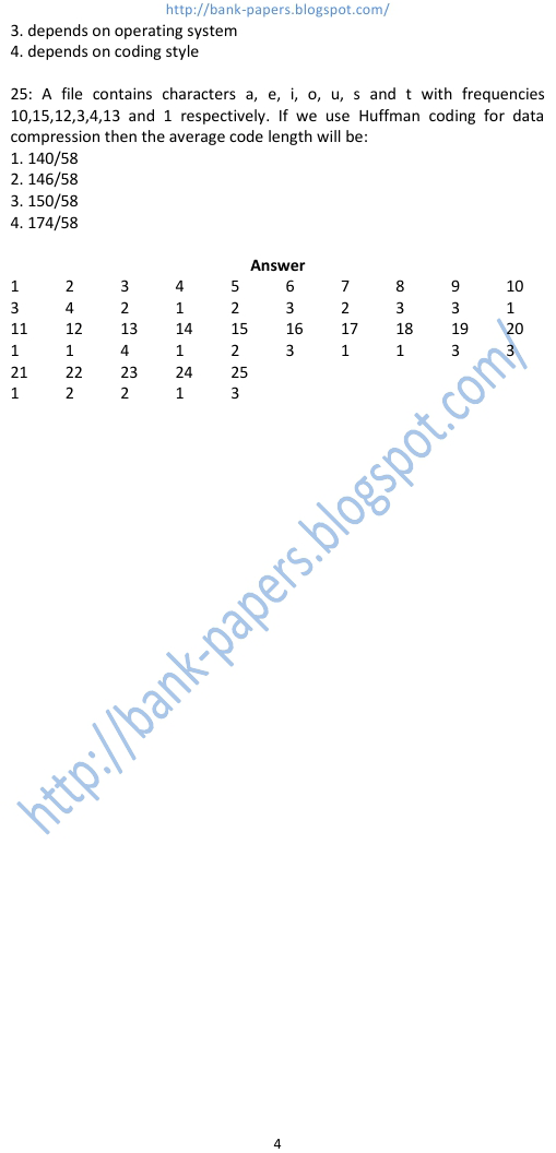 bank it officer previous year question paper bank it officer previous year question paper