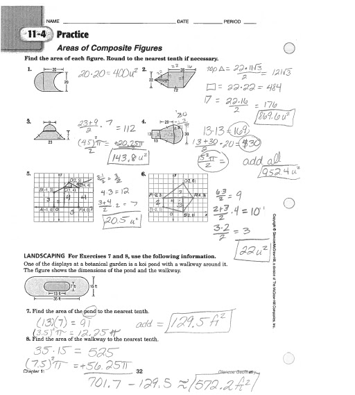 11-4 areas of regular polygons and composite figures worksheet answers