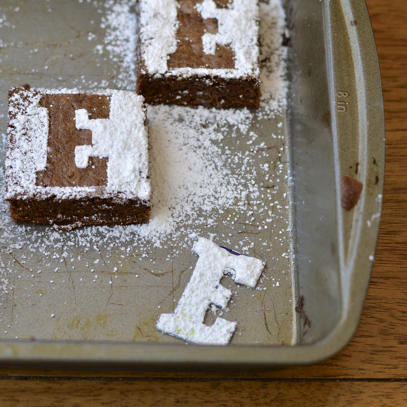 Smitten Kitchen Brownies + Powdered Sugar Designs Virtually Homemade