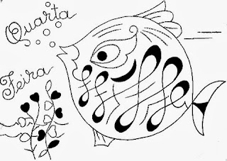 desenho semaninha do peixinho de aquario - quarta- feira