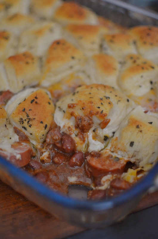 For the Love of Dessert Chili Cheese Dog BubbleUp Bake