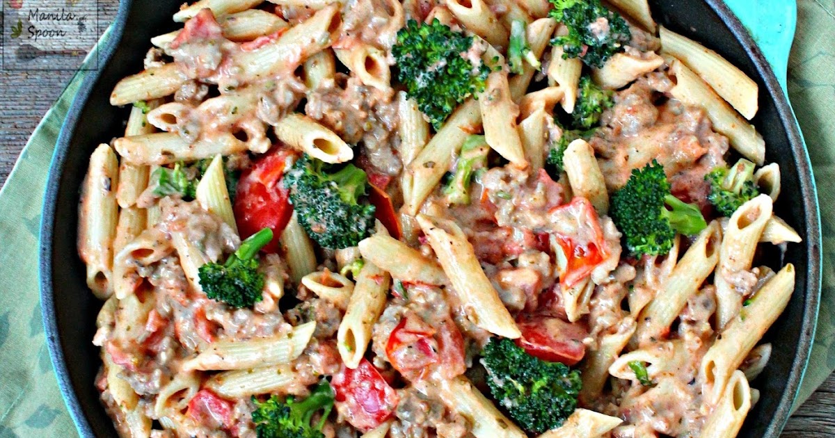 Italian Sausage and Broccoli Alfredo Pasta Manila Spoon