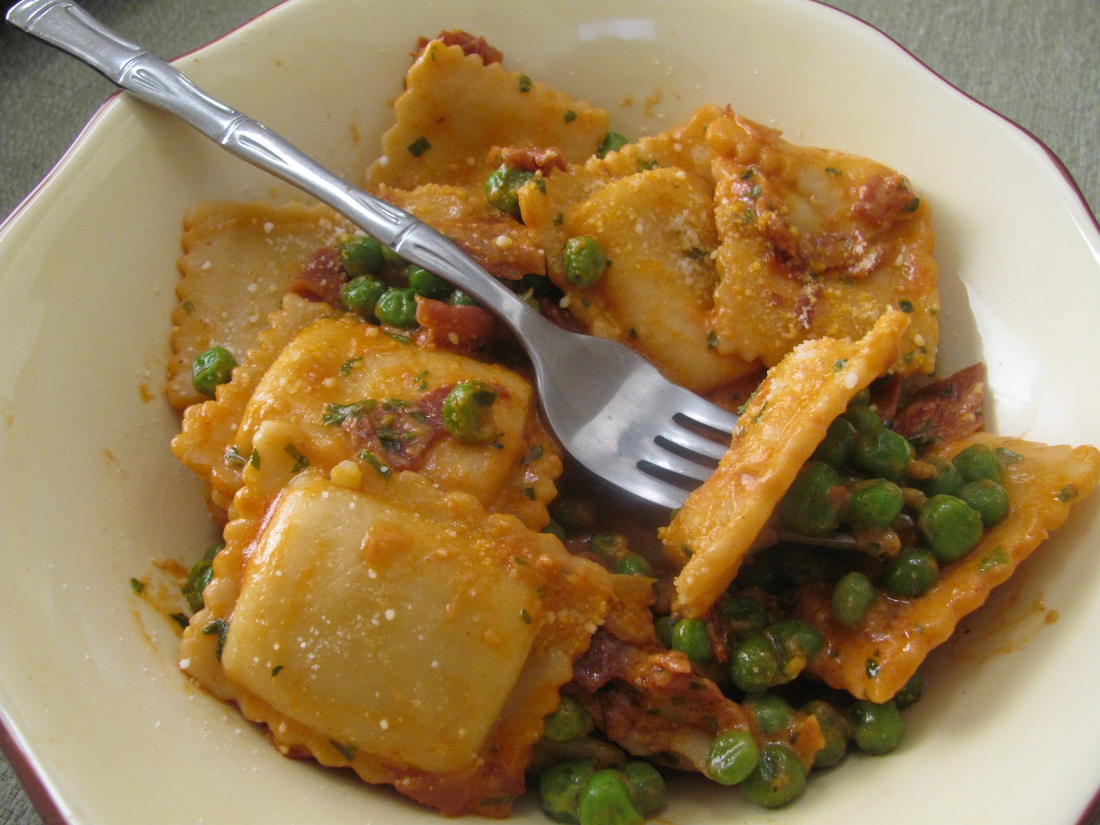 The Girly Girl Cooks PeaProsciutto Ravioli