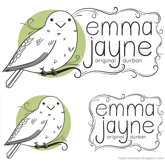 Happiness is... freelance illustration and graphic design - Logo & business card design for Emma Jayne Happiness is... freelance illustration and graphic design - Logo & business card design for Emma Jayne
