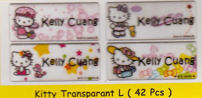 Label nama bergambar Kitty transparan (L)