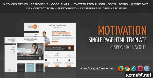 Motivation – Responsive Single Page HTML Template