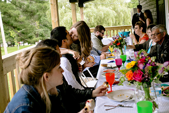 colourful wedding reception