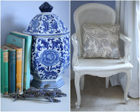Blue Ginger Jar and French Bedroom Chair