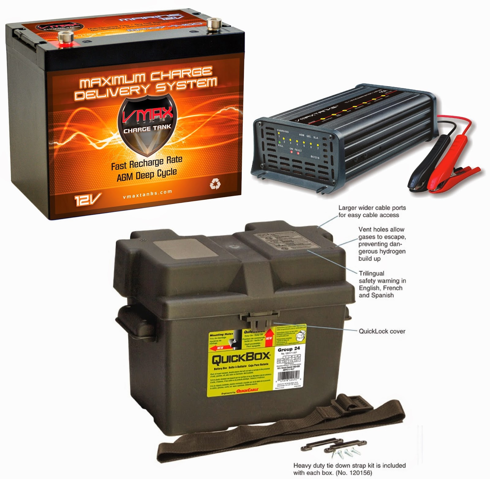 Auto Parts & Accessories VMAX MR107 BOAT,TROLLING MOTOR MARINE AGM DEEP