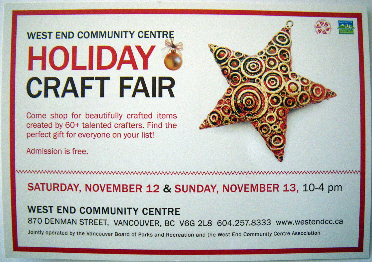 Scented Leaf Holiday Craft Fair 2011, Vancouver, West End Community Centre