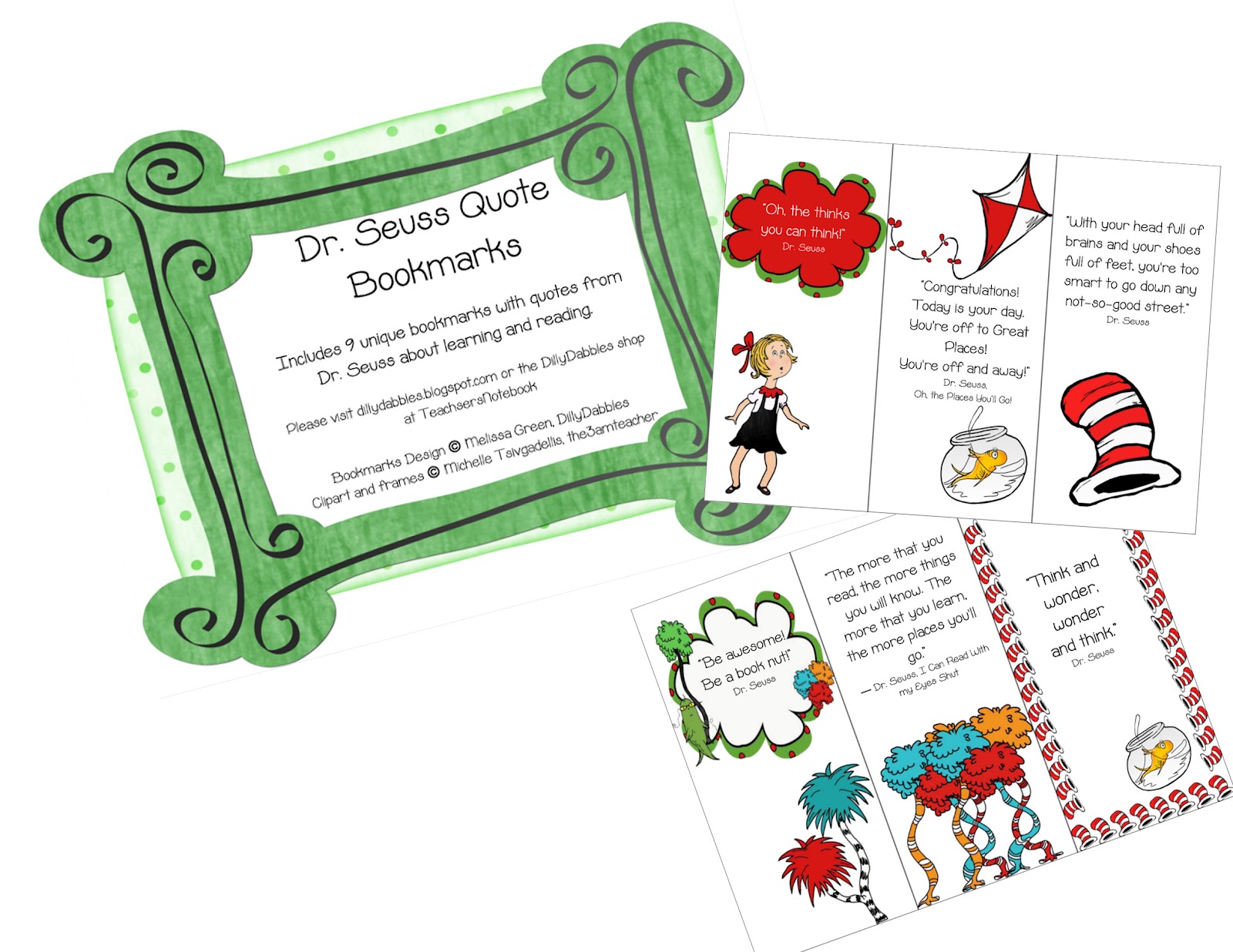 Dr Seuss Bookmarks