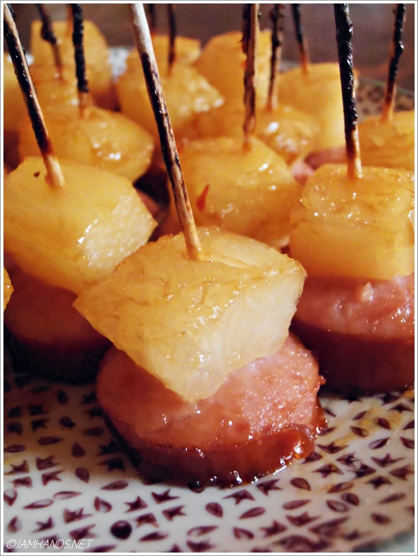 Jam Hands Glazed Kielbasa Pineapple Bites