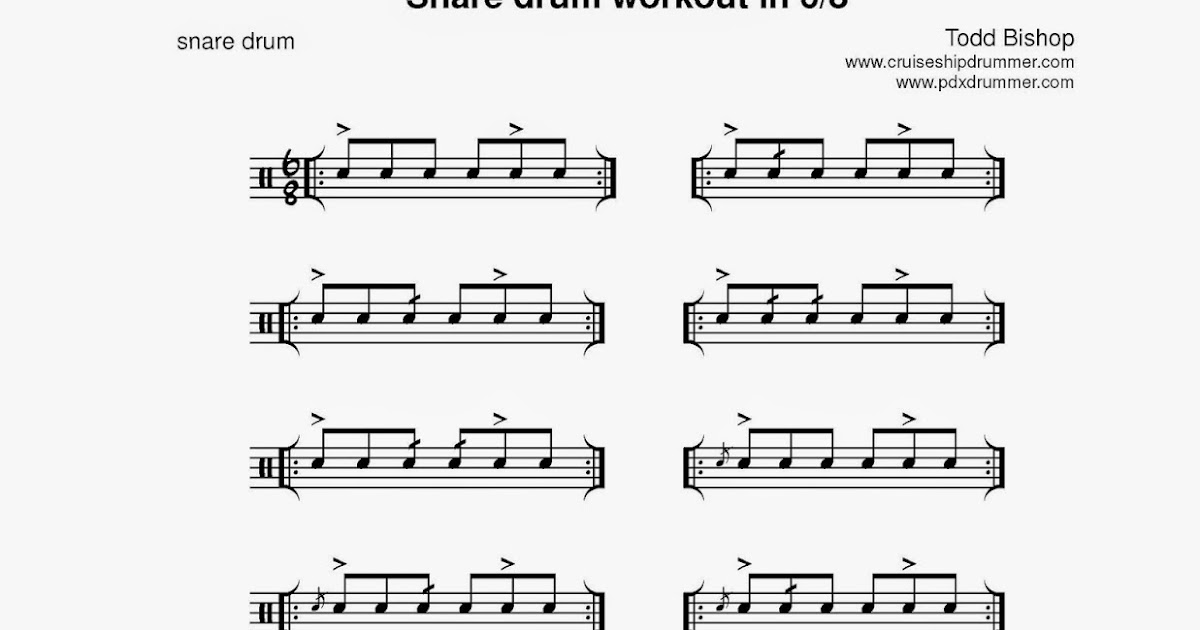 Cruise Ship Drummer! Snare drum workout in 6/8