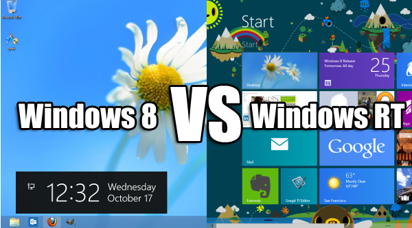 Windows RT デスクトップと Windows 8 の違い